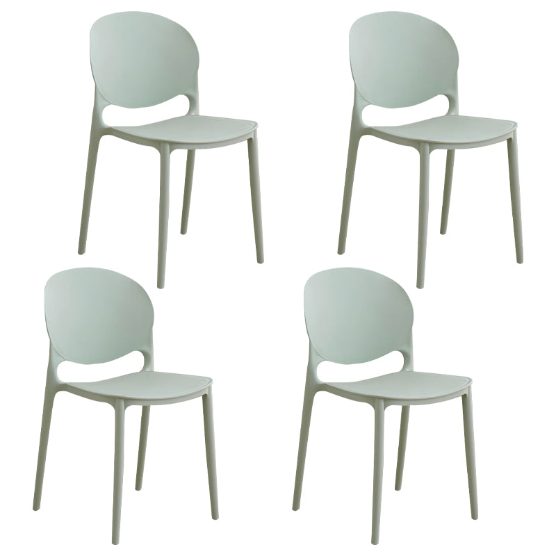 Modern Plastic Dining Room Chairs Open Back Dining Side Armless Chair for Restaurant