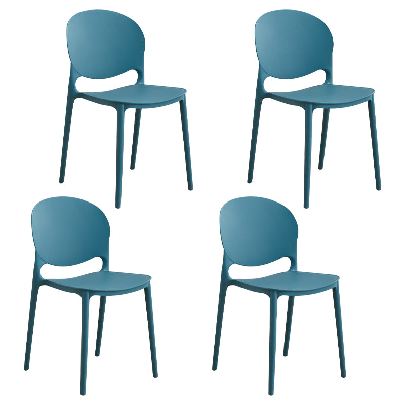 Modern Plastic Dining Room Chairs Open Back Dining Side Armless Chair for Restaurant