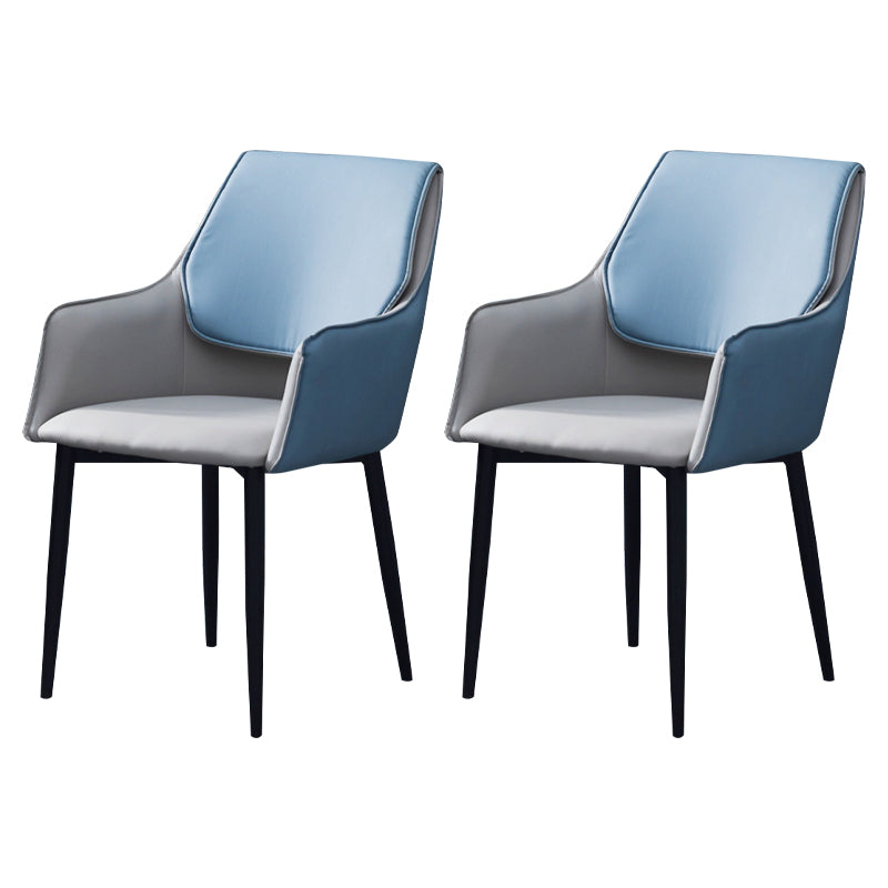 Chaise de salle à manger tapissée en métal à dossier solide, fauteuil contemporain d'intérieur