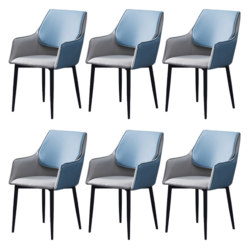 Chaise de salle à manger tapissée en métal à dossier solide, fauteuil contemporain d'intérieur