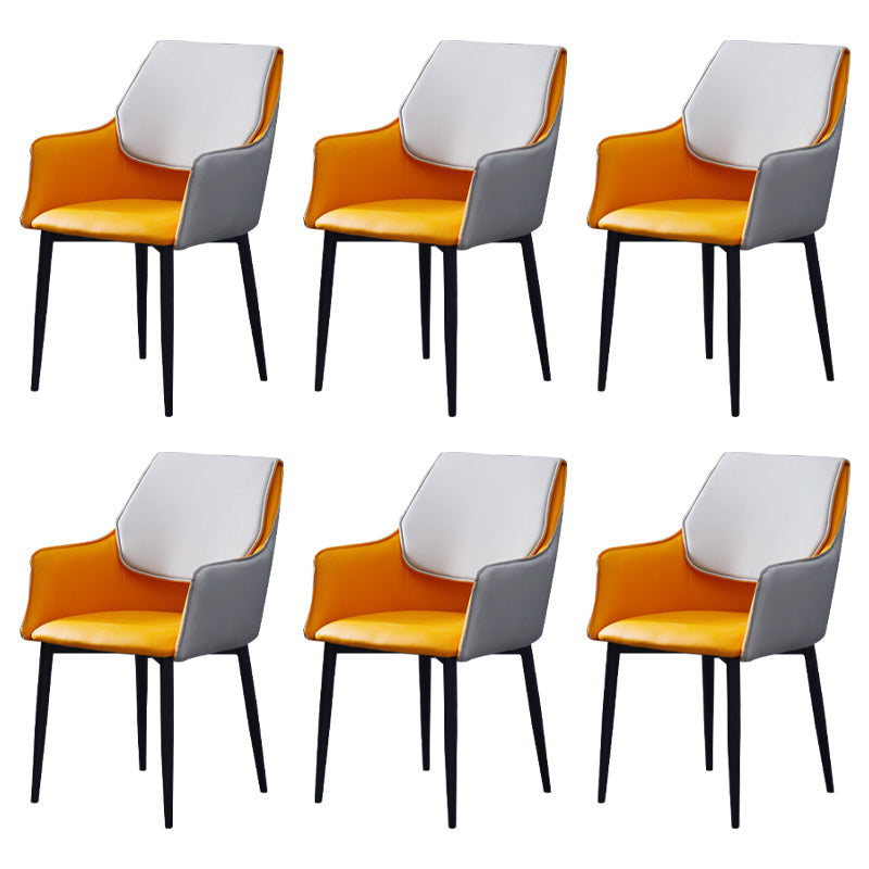 Chaise de salle à manger tapissée en métal à dossier solide, fauteuil contemporain d'intérieur