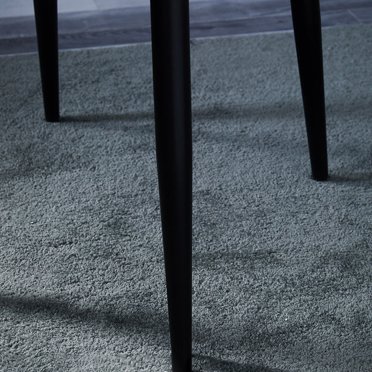 Chaise de salle à manger tapissée en métal à dossier solide, fauteuil contemporain d'intérieur