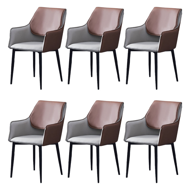 Chaise de salle à manger tapissée en métal à dossier solide, fauteuil contemporain d'intérieur