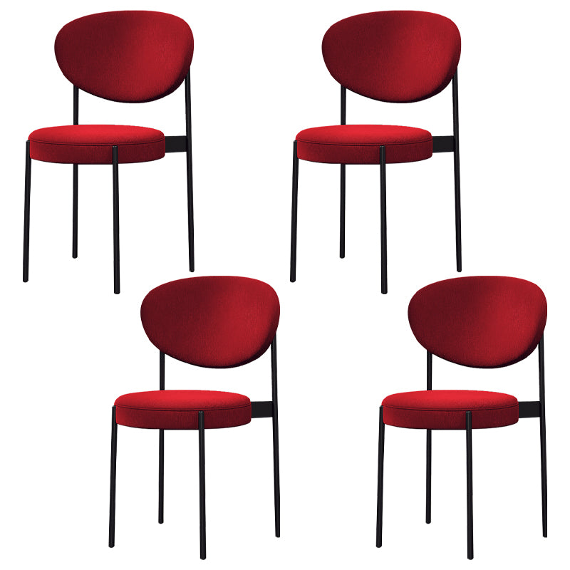 Modern Metal Dining Room Chairs Armless Open Back Dining Side Chair for Restaurant