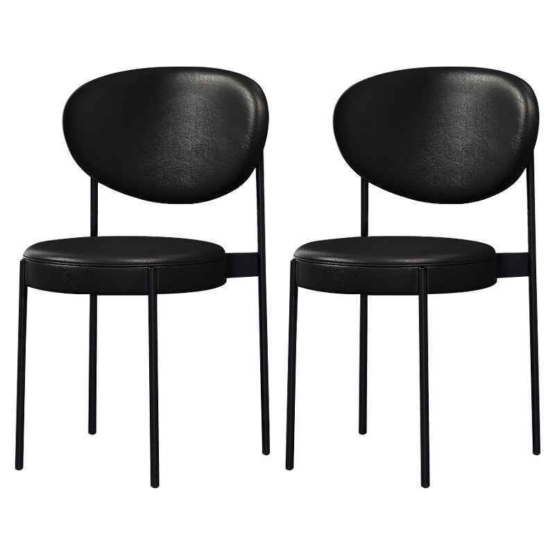 Modern Metal Dining Room Chairs Armless Open Back Dining Side Chair for Restaurant