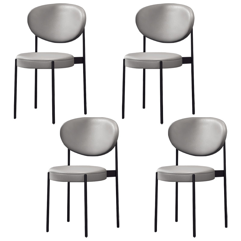 Modern Metal Dining Room Chairs Armless Open Back Dining Side Chair for Restaurant