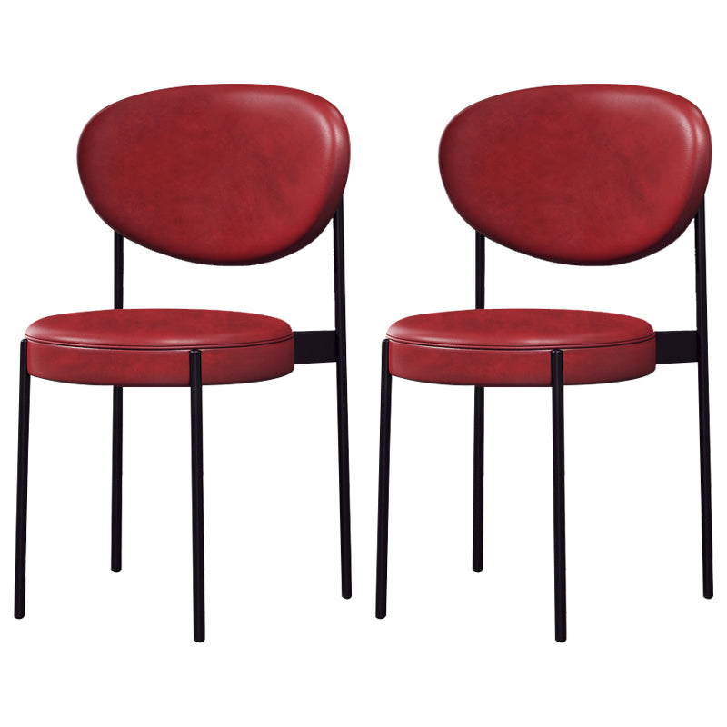 Modern Metal Dining Room Chairs Armless Open Back Dining Side Chair for Restaurant