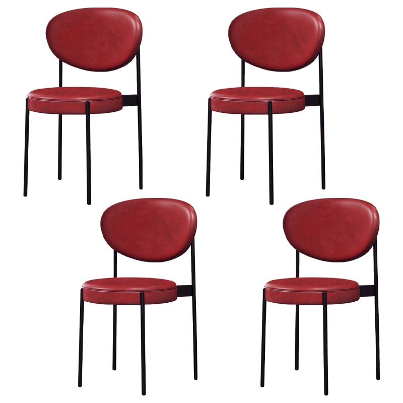 Modern Metal Dining Room Chairs Armless Open Back Dining Side Chair for Restaurant