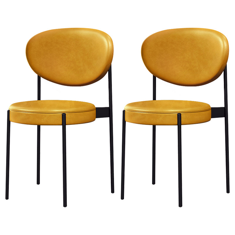 Glam Style Metal Dining Room Chairs Armless Open Back Dining Side Chair for Restaurant