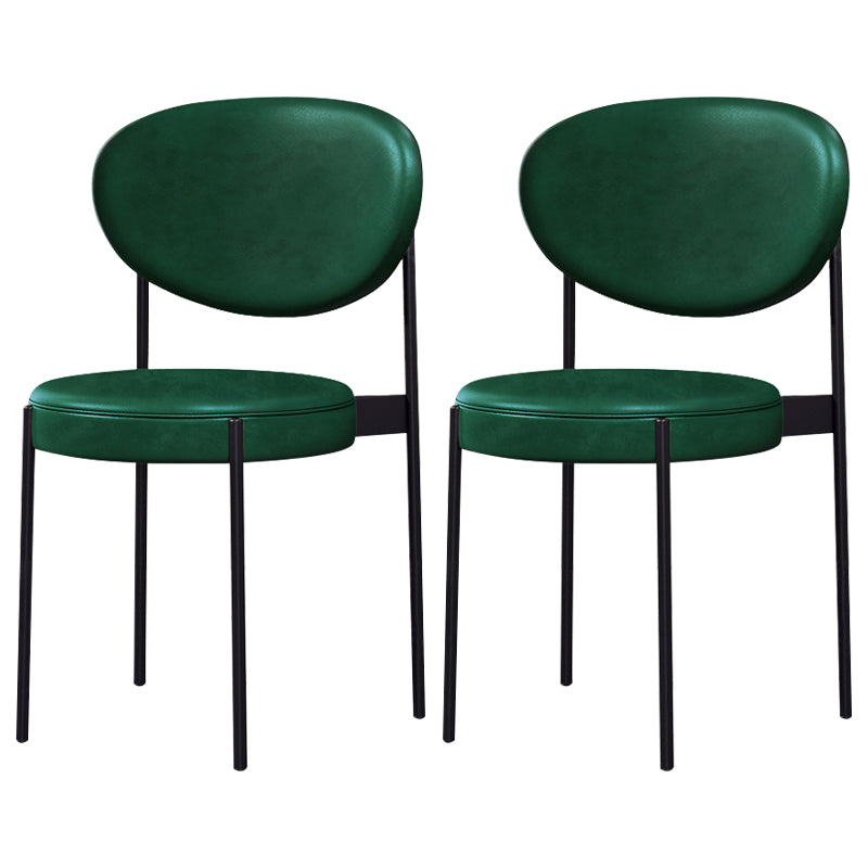 Glam Style Metal Dining Room Chairs Armless Open Back Dining Side Chair for Restaurant