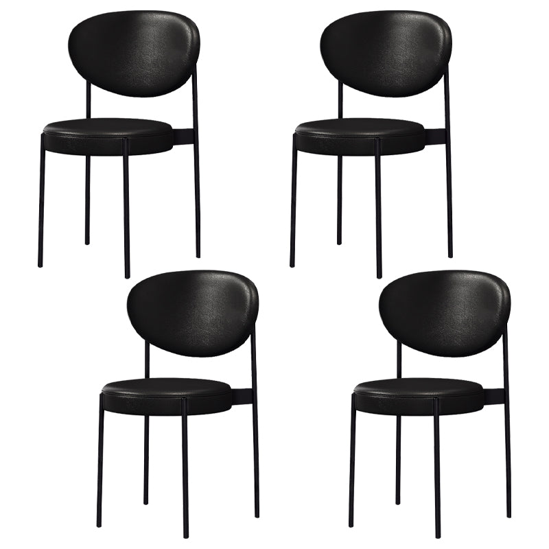 Glam Style Metal Dining Room Chairs Armless Open Back Dining Side Chair for Restaurant