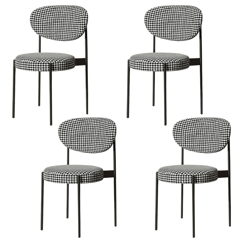Glam Style Metal Dining Room Chairs Armless Open Back Dining Side Chair for Restaurant