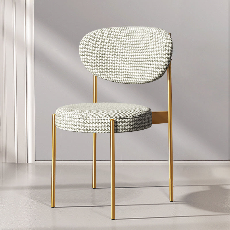 Glam Style Metal Dining Room Chairs Armless Open Back Dining Side Chair for Restaurant