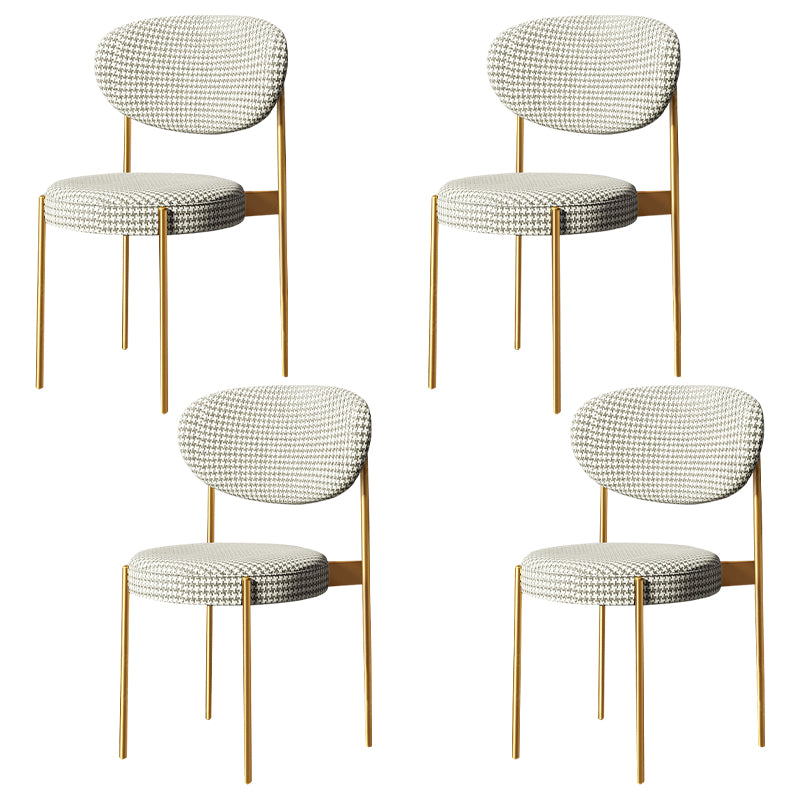 Glam Style Metal Dining Room Chairs Armless Open Back Dining Side Chair for Restaurant