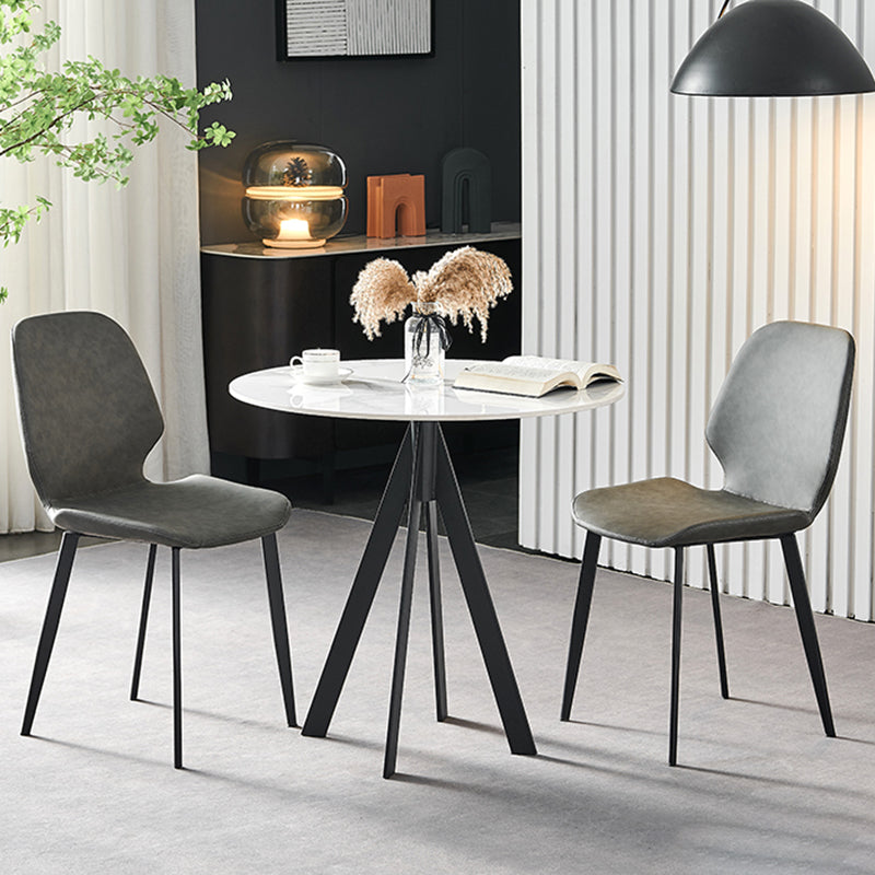 Chaise latérale en cuir de forme de coléoptère de restaurant Wingback finition mate dinant la chaise