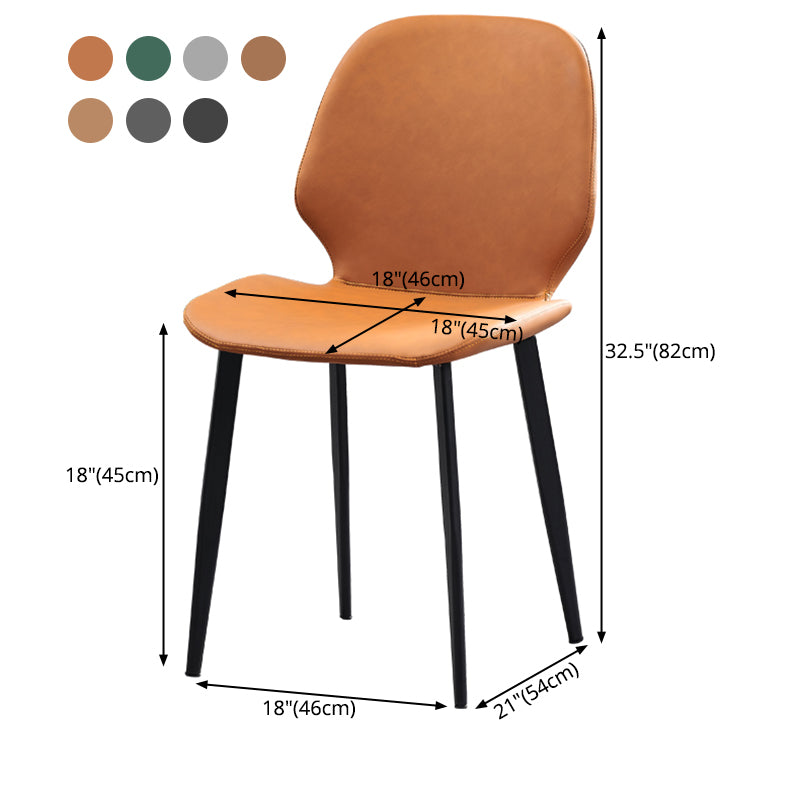 Chaise latérale en cuir de forme de coléoptère de restaurant Wingback finition mate dinant la chaise