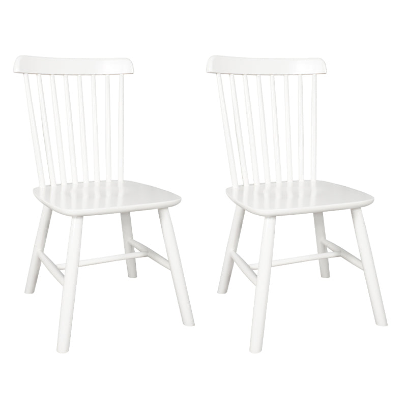 Chaise d'appoint contemporaine en bois d'hévéa Chaise de salle à manger à dossier Windsor en bois (Ensemble de 2)