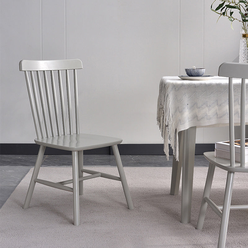 Chaise d'appoint contemporaine en bois d'hévéa Chaise de salle à manger à dossier Windsor en bois (Ensemble de 2)