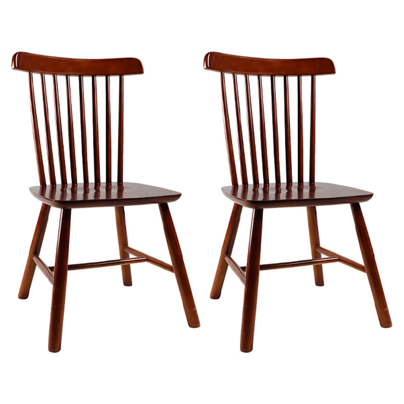 Chaise d'appoint contemporaine en bois d'hévéa Chaise de salle à manger à dossier Windsor en bois (Ensemble de 2)