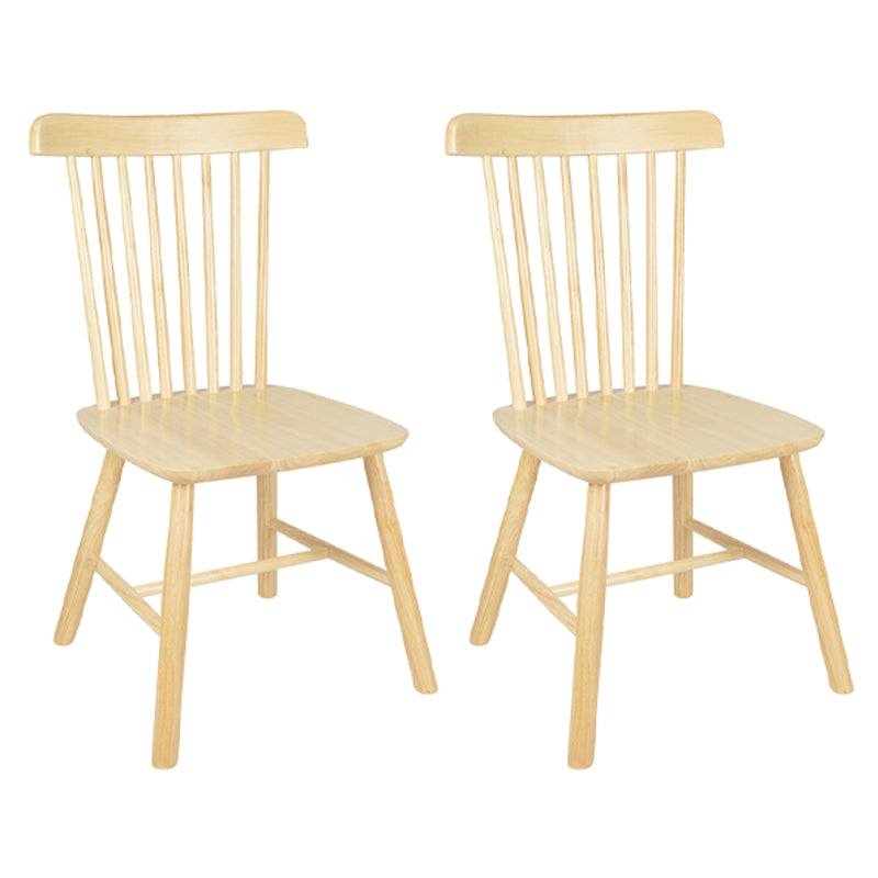 Chaise d'appoint contemporaine en bois d'hévéa Chaise de salle à manger à dossier Windsor en bois (Ensemble de 2)