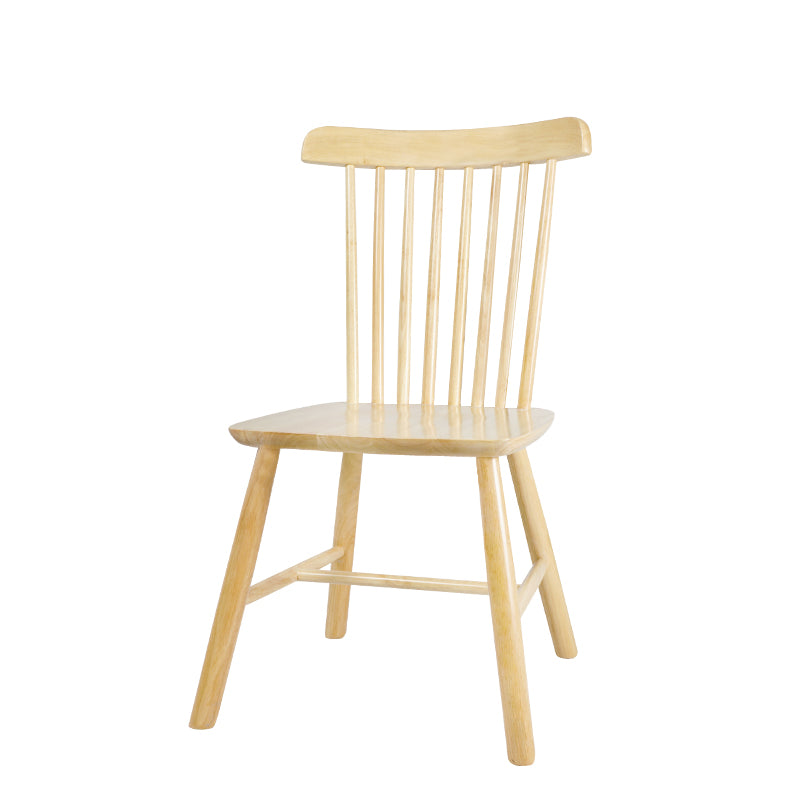 Chaise d'appoint contemporaine en bois d'hévéa Chaise de salle à manger à dossier Windsor en bois (Ensemble de 2)