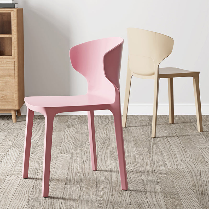 Scandinavian Meeting Room Plastic Side Chair Matte Finish Wingback Dining Chair (Set of 4)
