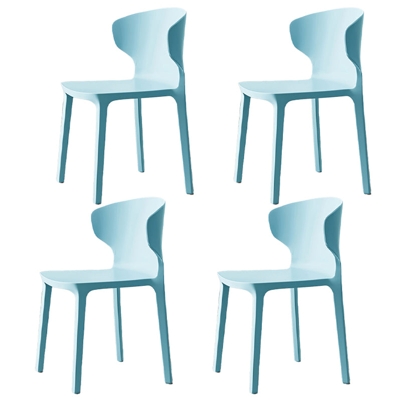 Scandinavian Meeting Room Plastic Side Chair Matte Finish Wingback Dining Chair (Set of 4)