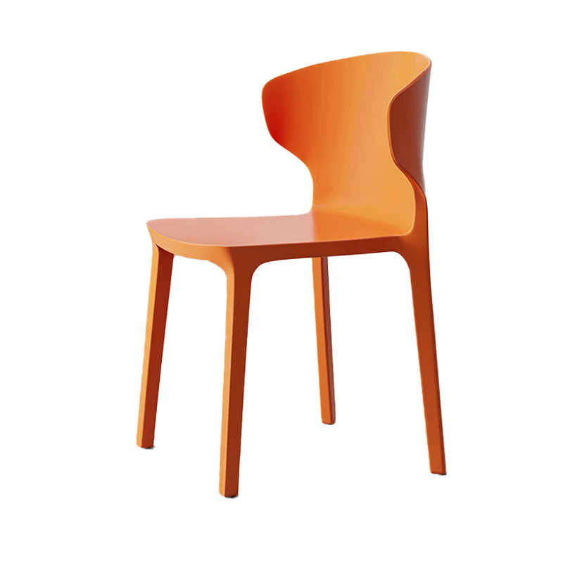 Scandinavian Meeting Room Plastic Side Chair Matte Finish Wingback Dining Chair (Set of 4)