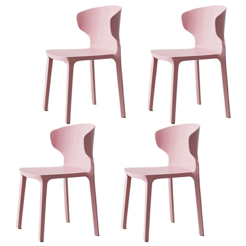 Scandinavian Meeting Room Plastic Side Chair Matte Finish Wingback Dining Chair (Set of 4)