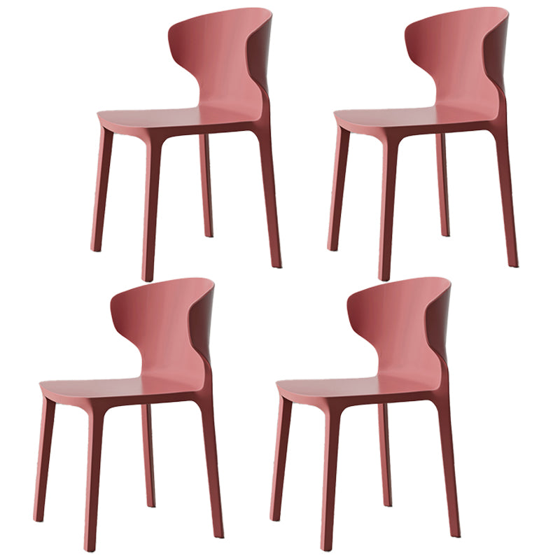 Scandinavian Meeting Room Plastic Side Chair Matte Finish Wingback Dining Chair (Set of 4)