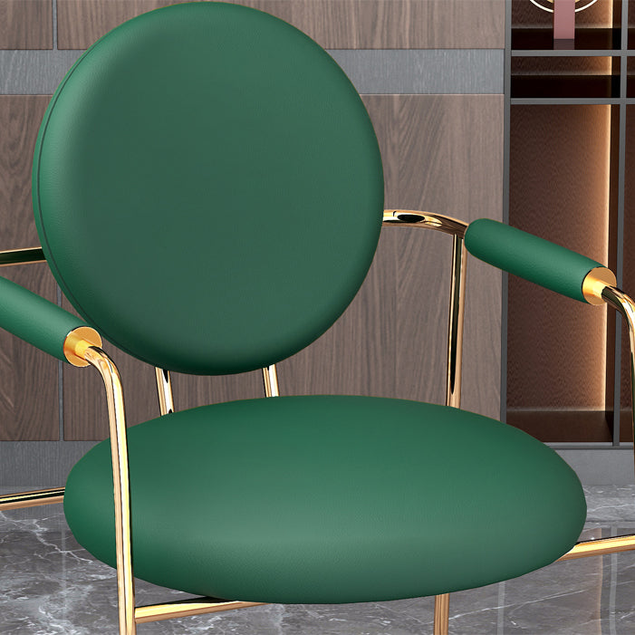 Scandinavian Style Upholstered Arm Side Chairs Open Back Dining Side Chairs (Set of 2)