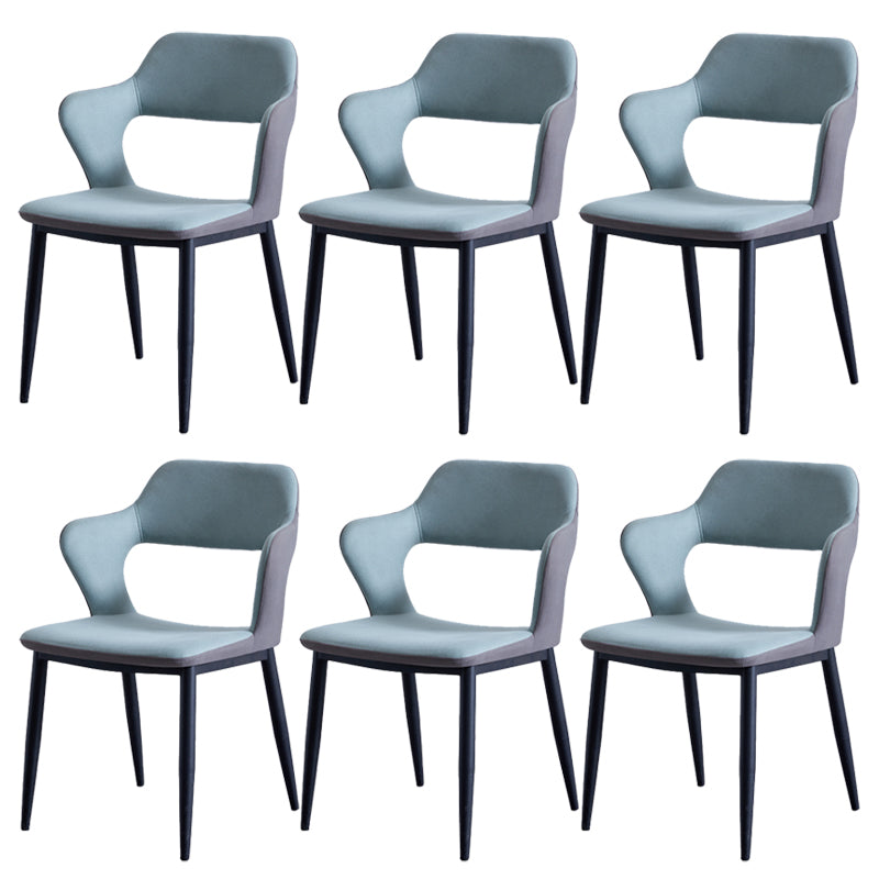Minimalistische stijl gestoffeerde zijstoelen Open achterstoelen achterstoelen voor thuis