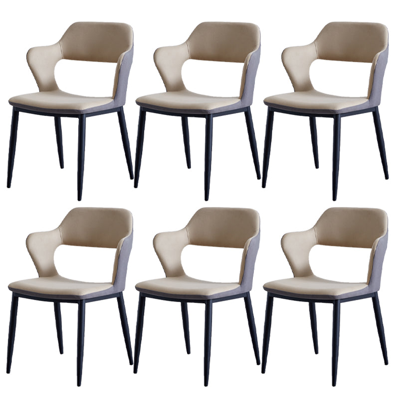 Minimalistische stijl gestoffeerde zijstoelen Open achterstoelen achterstoelen voor thuis