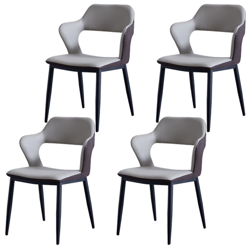Minimalistische stijl gestoffeerde zijstoelen Open achterstoelen achterstoelen voor thuis