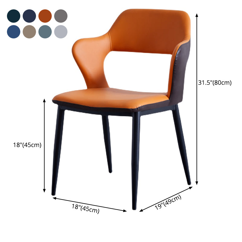 Minimalistische stijl gestoffeerde zijstoelen Open achterstoelen achterstoelen voor thuis