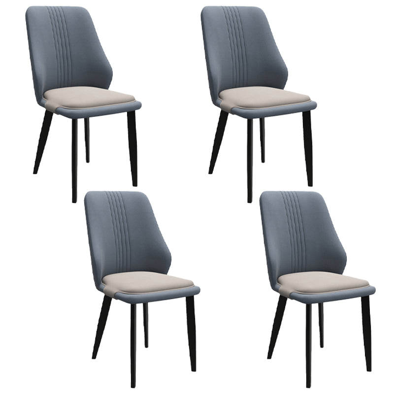 Chaises de salle à manger en cuir de style moderne, chaises latérales de salle à manger sans bras à dos solide