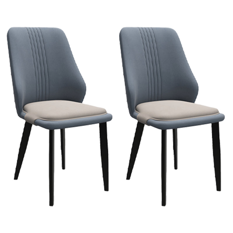 Chaises de salle à manger en cuir de style moderne, chaises latérales de salle à manger sans bras à dos solide