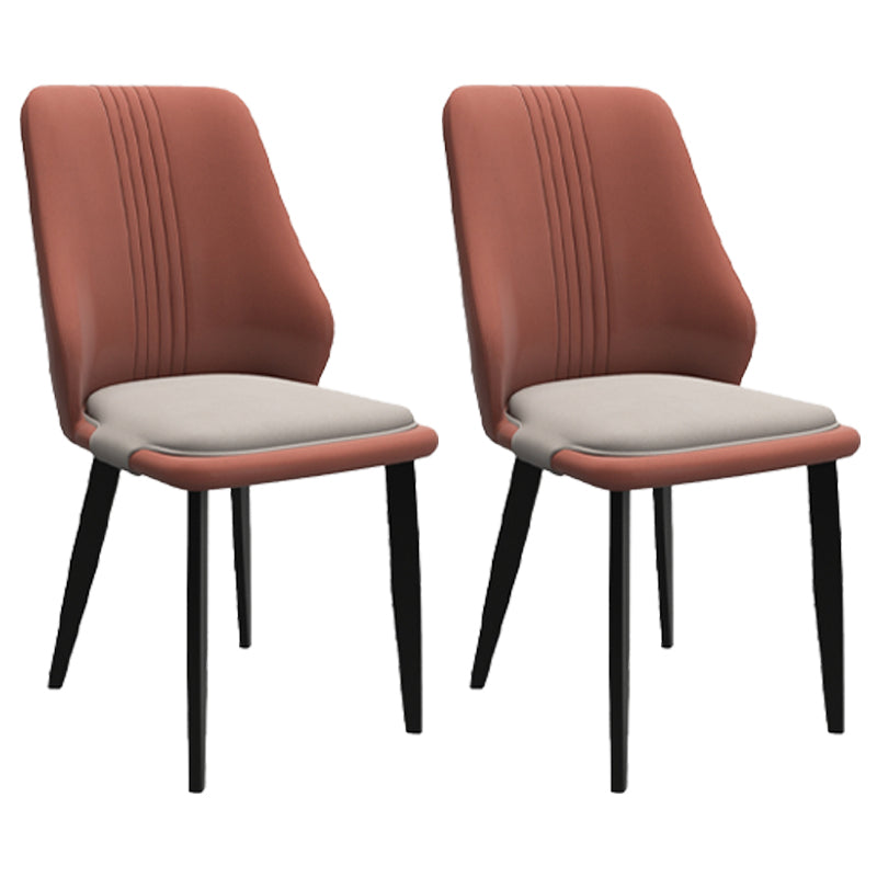 Chaises de salle à manger en cuir de style moderne, chaises latérales de salle à manger sans bras à dos solide