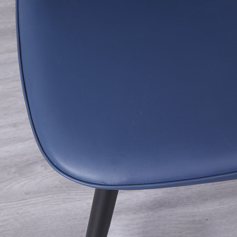 Chaises de salle à manger en cuir de style moderne, chaises latérales de salle à manger sans bras à dos solide