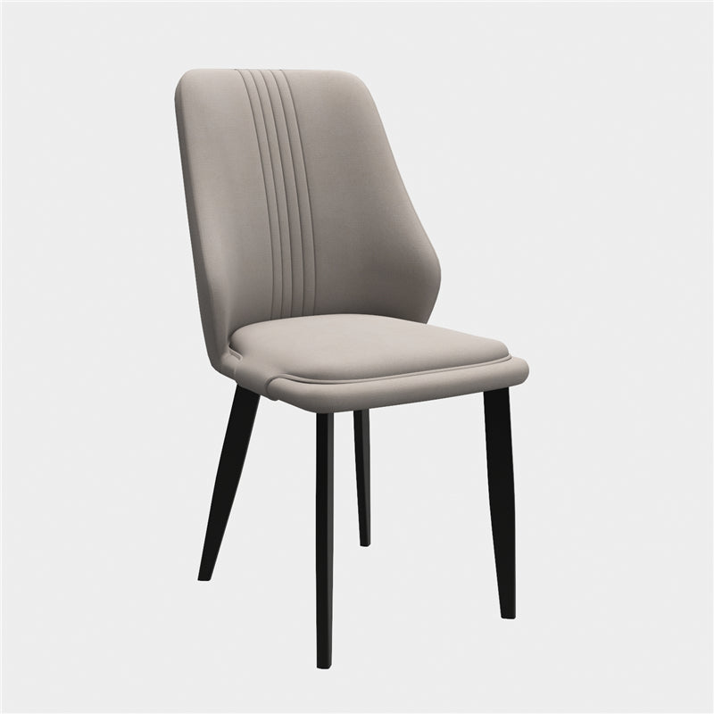 Chaises de salle à manger en cuir de style moderne, chaises latérales de salle à manger sans bras à dos solide