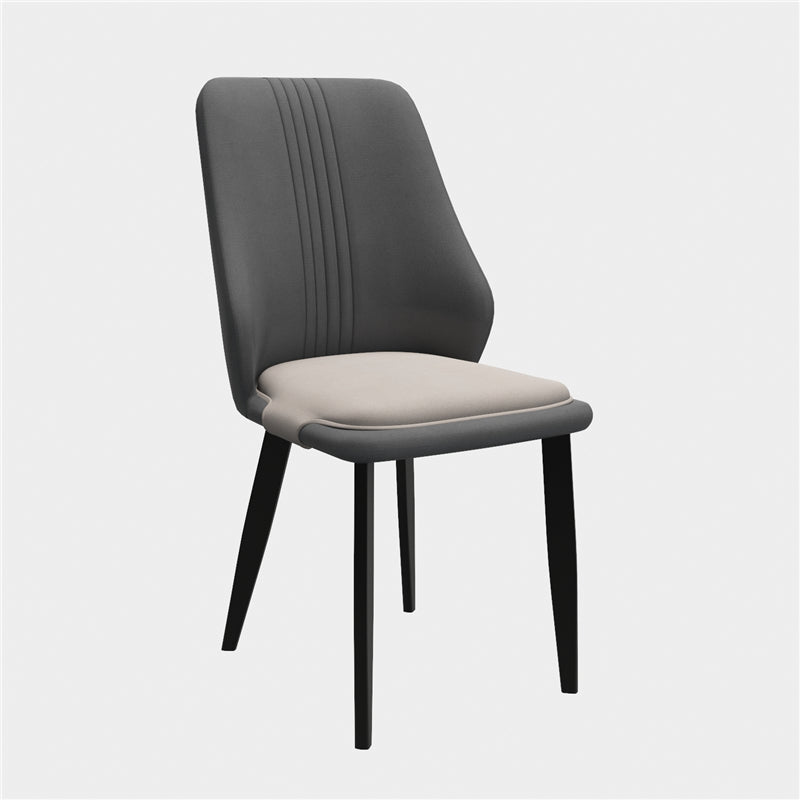 Chaises de salle à manger en cuir de style moderne, chaises latérales de salle à manger sans bras à dos solide