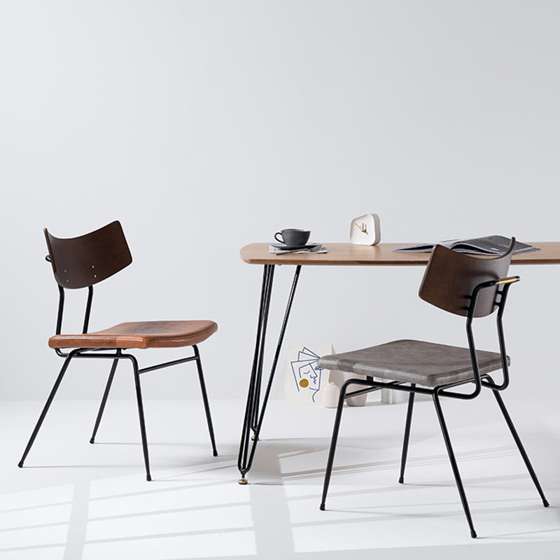 Chaises d'appoint rembourrées style contemporain Chaises d'appoint à dossier ouvert (Ensemble de 2)