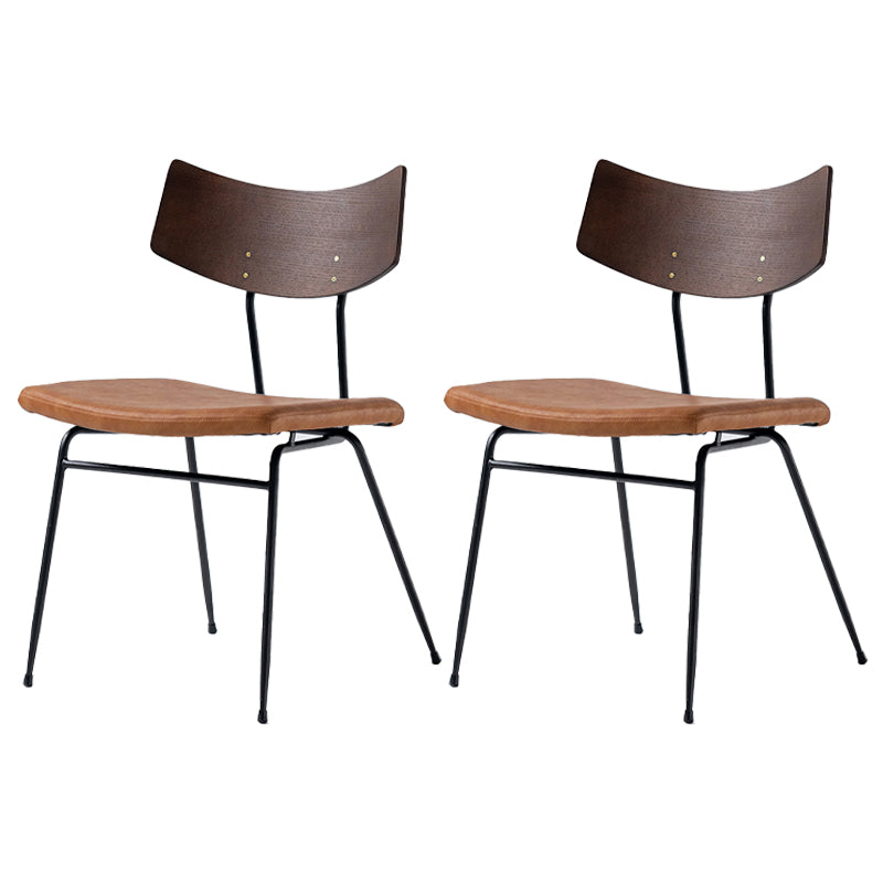 Chaises d'appoint rembourrées style contemporain Chaises d'appoint à dossier ouvert (Ensemble de 2)