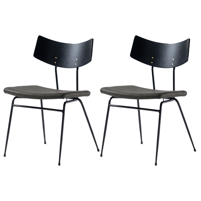 Chaises d'appoint rembourrées style contemporain Chaises d'appoint à dossier ouvert (Ensemble de 2)