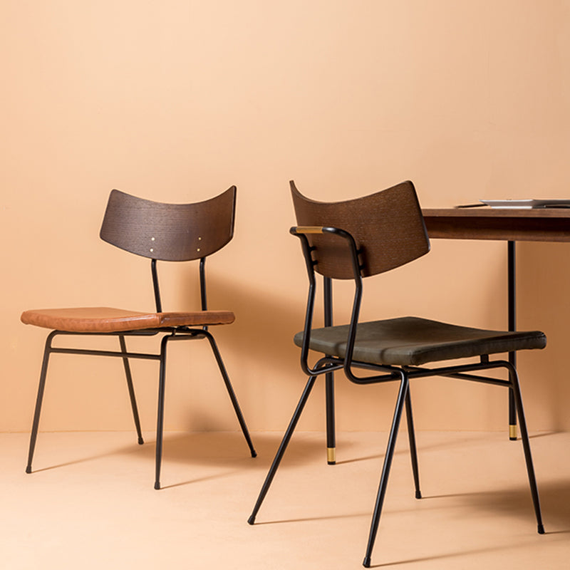 Chaises d'appoint rembourrées style contemporain Chaises d'appoint à dossier ouvert (Ensemble de 2)