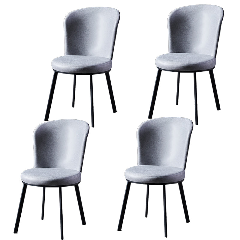 Sillas de comedor tapizadas sin brazos estilo moderno Silla de comedor con respaldo macizo (juego de 2)