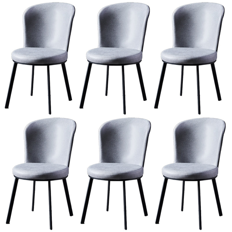 Sillas de comedor tapizadas sin brazos estilo moderno Silla de comedor con respaldo macizo (juego de 2)