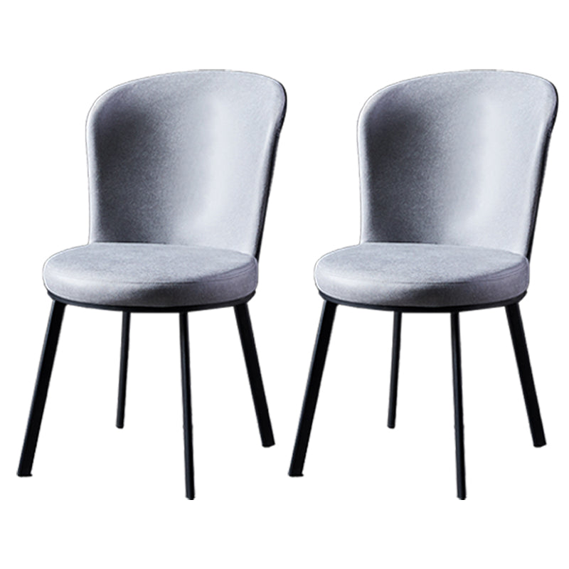 Sillas de comedor tapizadas sin brazos estilo moderno Silla de comedor con respaldo macizo (juego de 2)