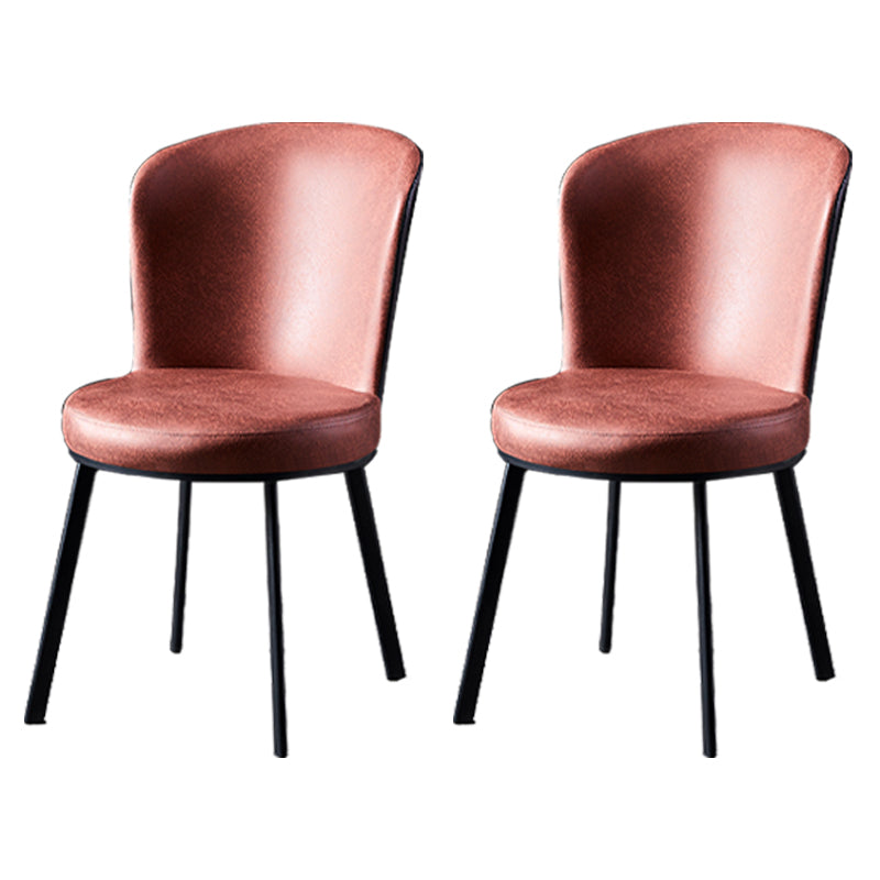 Sillas de comedor tapizadas sin brazos estilo moderno Silla de comedor con respaldo macizo (juego de 2)