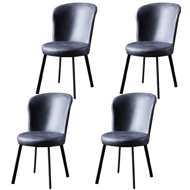 Sillas de comedor tapizadas sin brazos estilo moderno Silla de comedor con respaldo macizo (juego de 2)